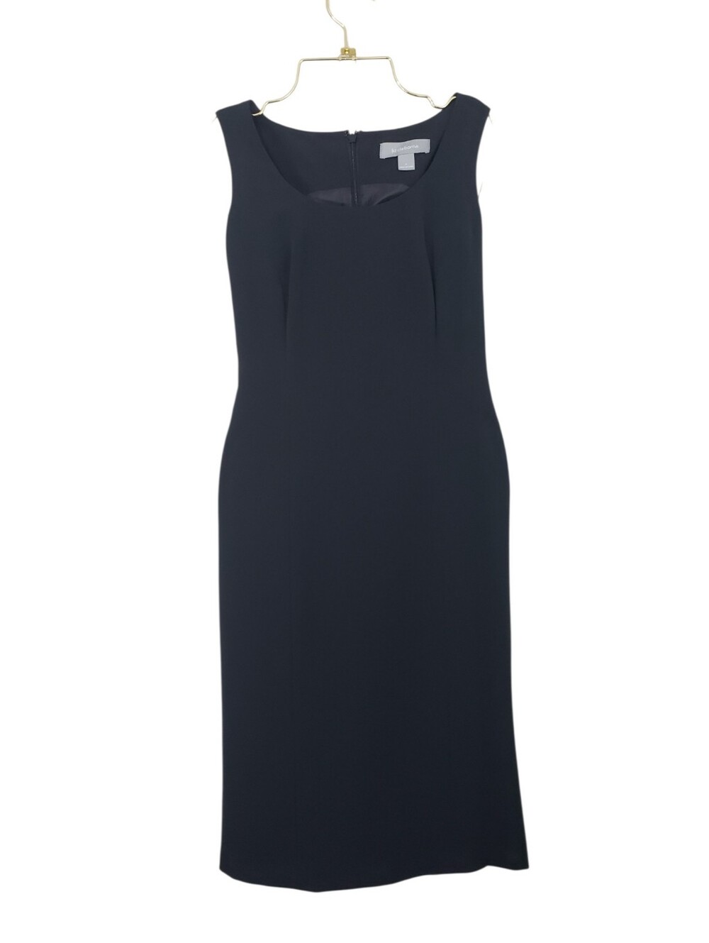 Liz Claiborne Classic Sleeveless Scoop Neck Black Sheath Dress Size 4